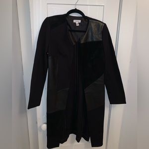 Calvin Klein knee-length black and suede jacket
